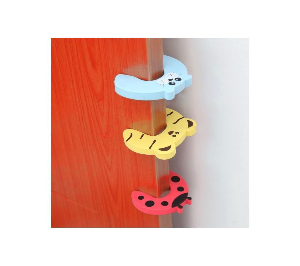 Children Safety Cartoon Door Clamp Pinch Hand Security Stopper Cute Animal Baby Safety Door Stopper Clip with set