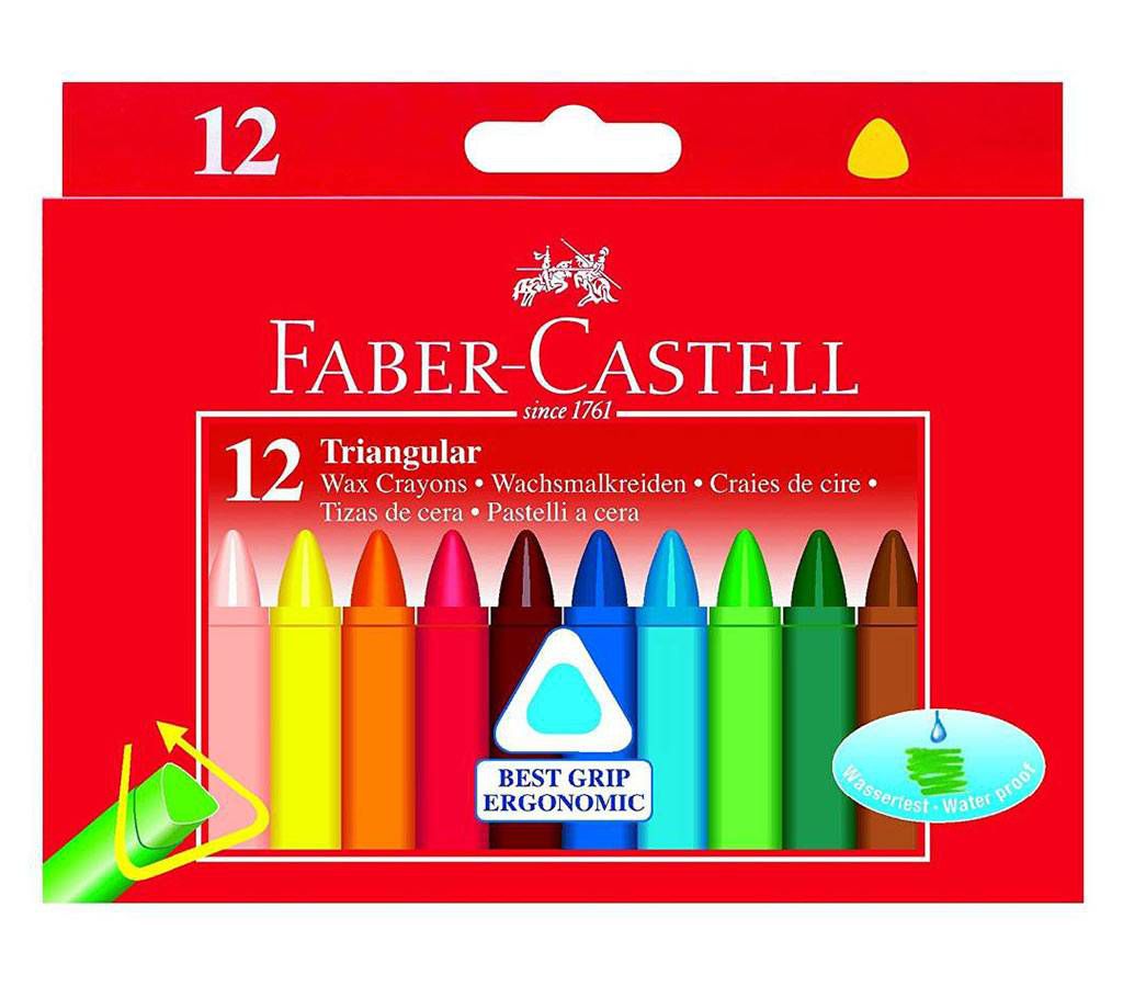 FABER CASTELL Triangular Wax Crayon-12 pcs 