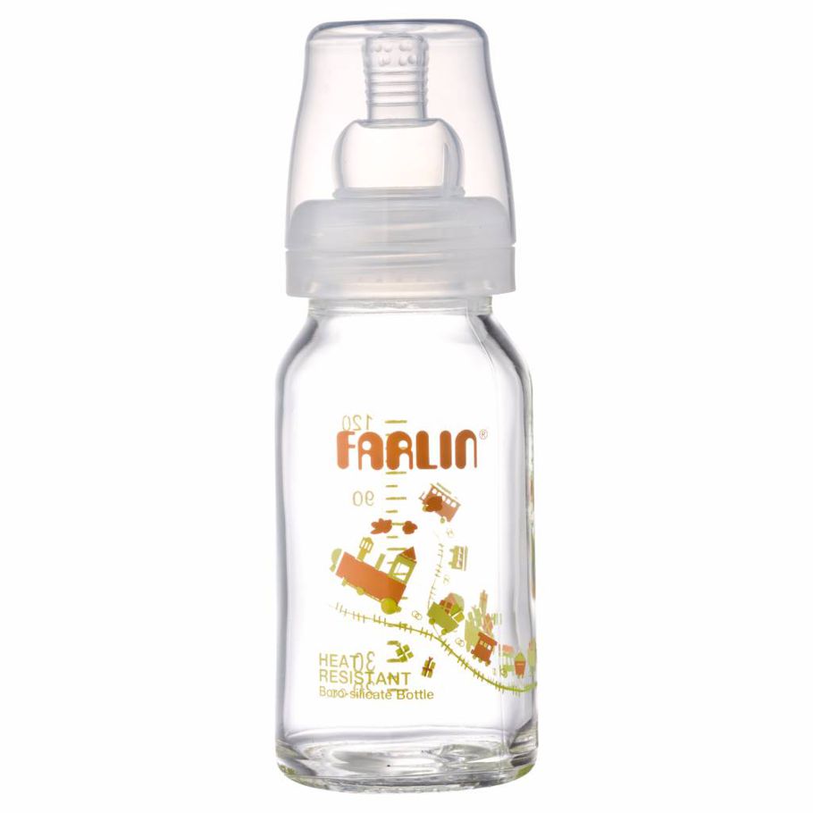 Farlin Heat Resistant Glass Feeding Bottle-120cc