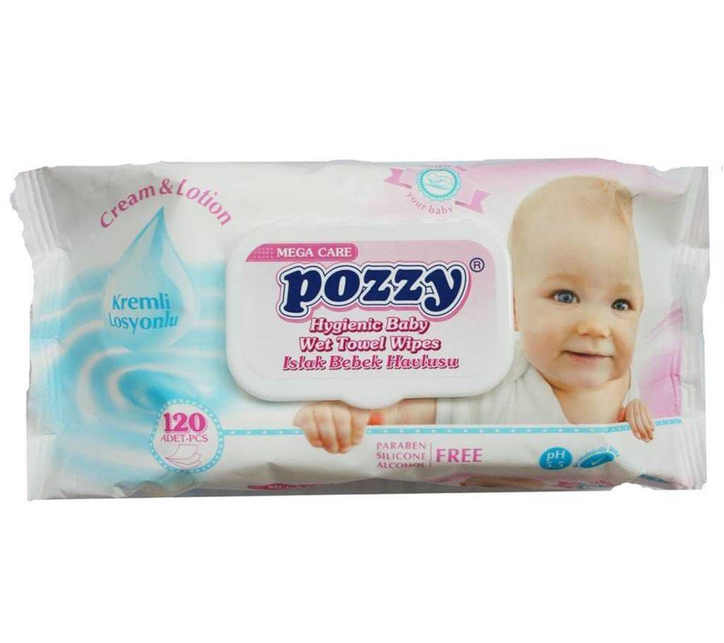 POZZY baby wet towel wipes-120 pc