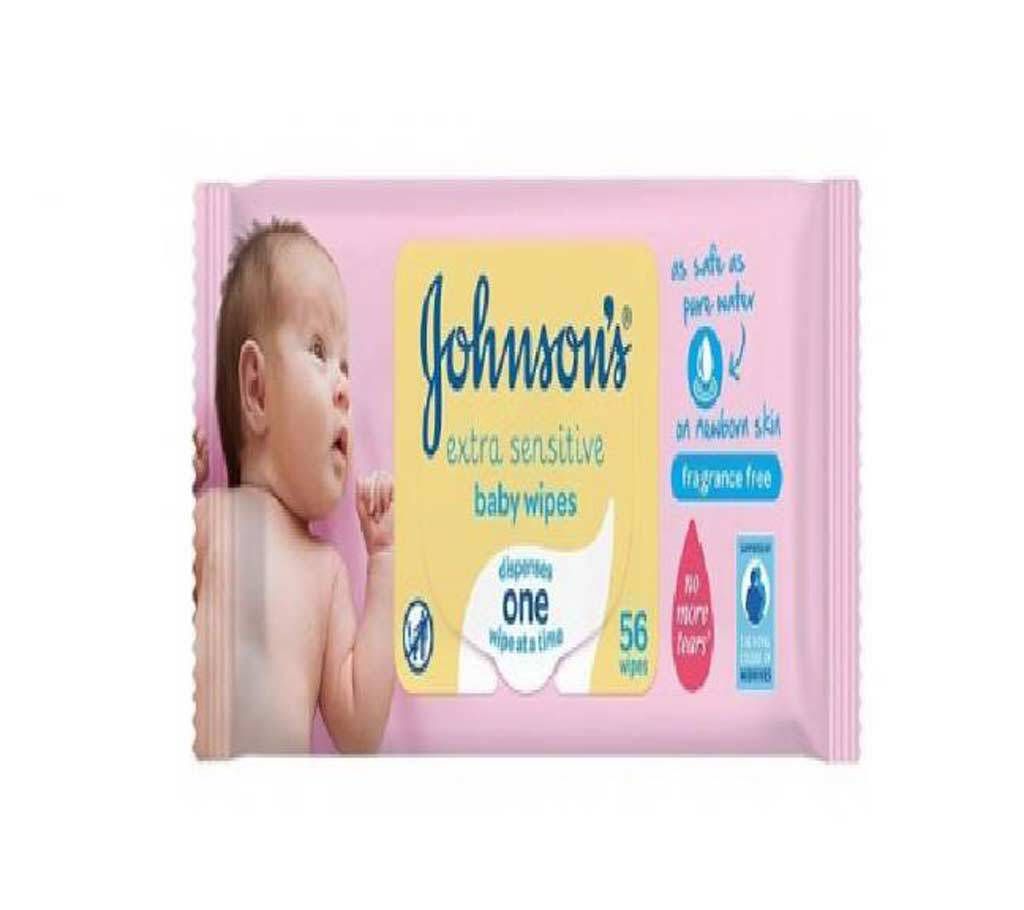 Johnson's extra sensitive baby wipes UK