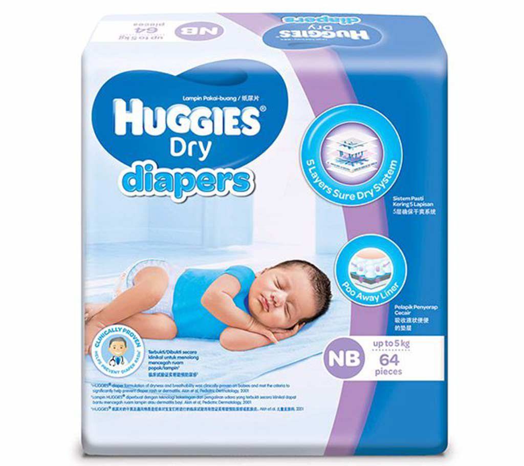 Huggies Dry Baby Diaper (Belt System) NB