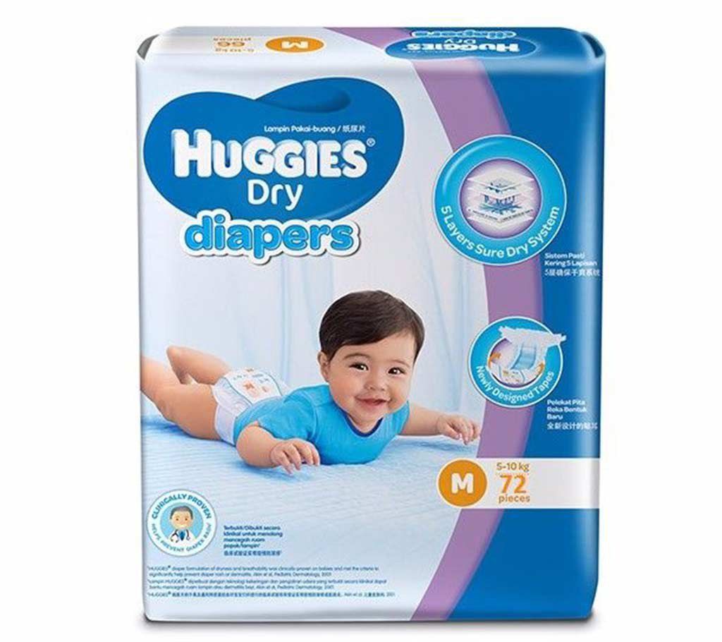Huggies dry Diapers M -Size (72 Pc)
