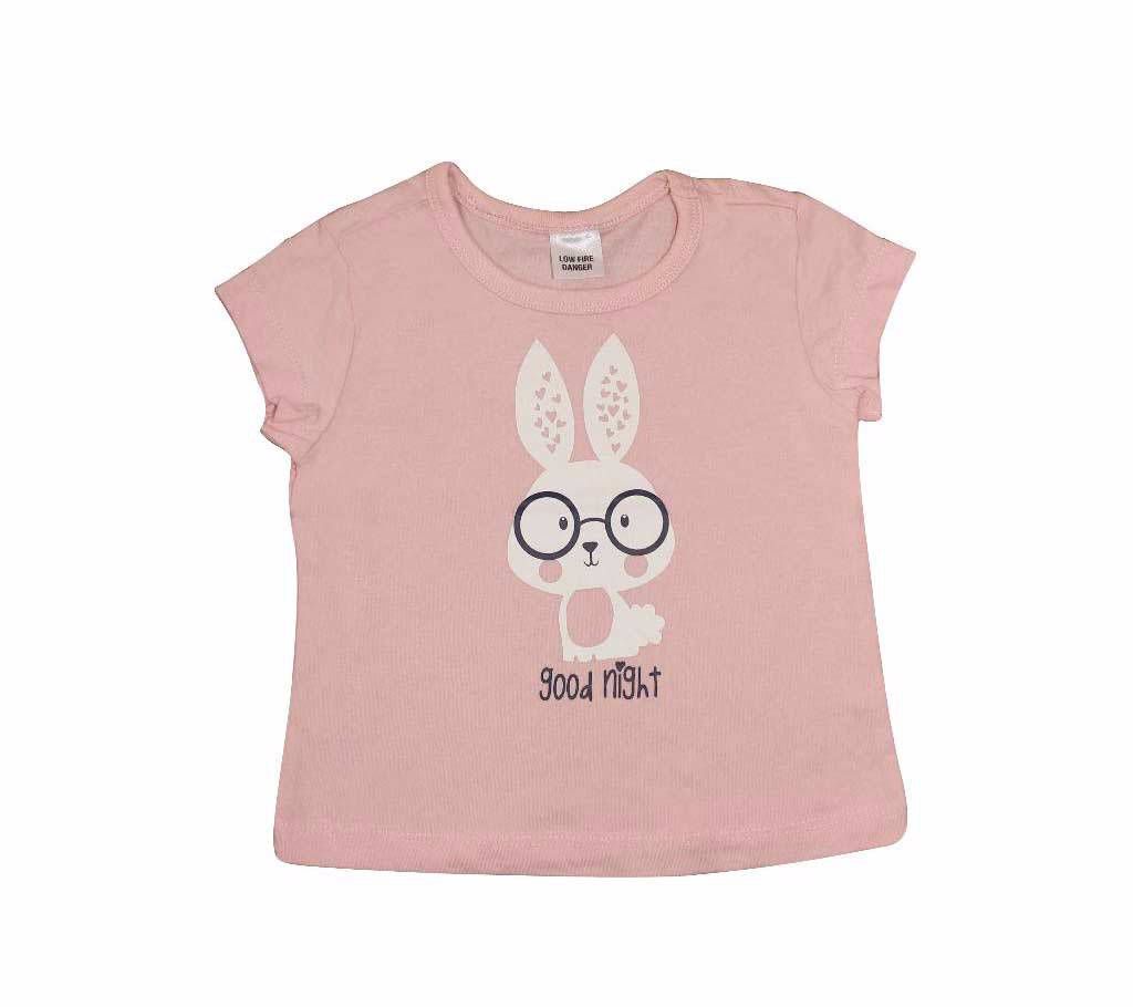 Bunny Printed Kids Short Sleeve T-Shirt