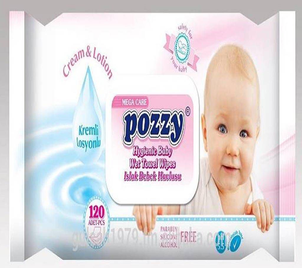 Pozzy Wet Wipes 120-pc Pack Made in Turkey