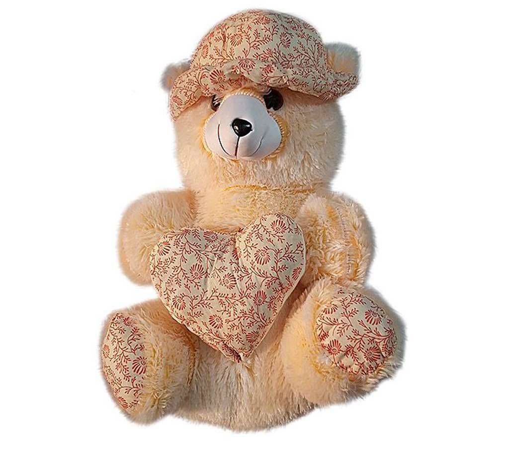 Cute Big Teddy Bear with Hat - Cream