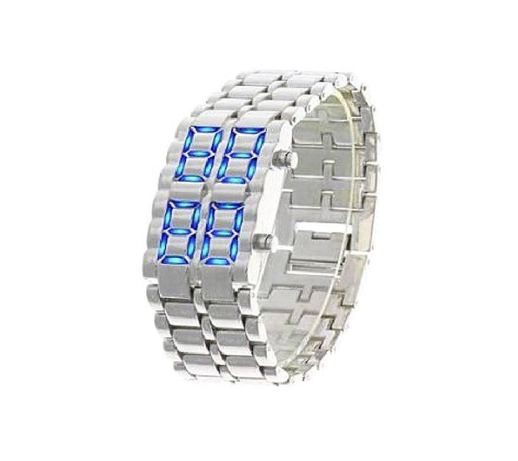 Samurai LED Watch For Unisex - Silver