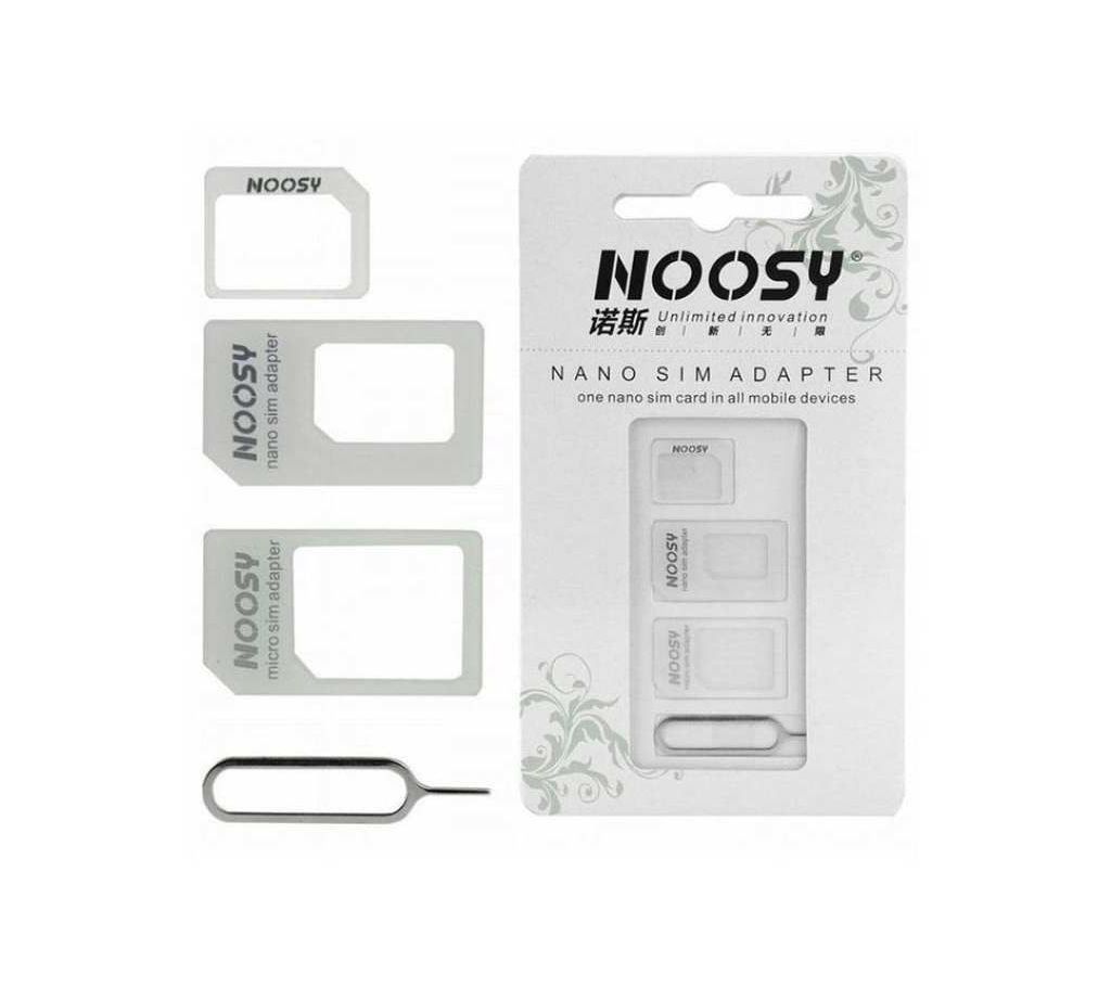 (4-In-1) Noosy Micro Nano Sim Card Adapter - WLB Nano to Micro to Standard Sim Card Adapter   Easily change Nano Sim to Micro Sim Standard Sim with 1