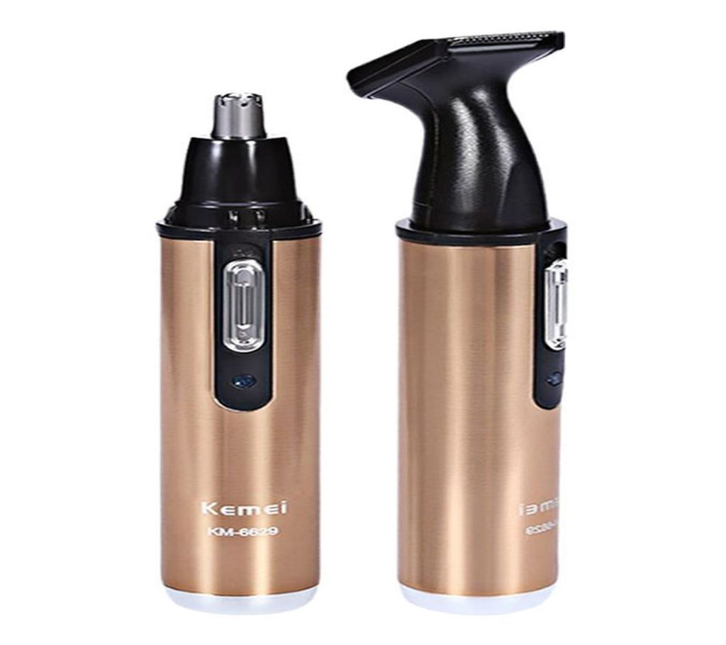 Kemei KM-6629 2 In 1 Nose and Ear Hair Beard Trimmers