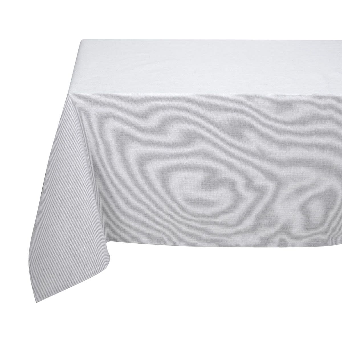 Natural Linear Stripe Recycled Cotton Tablecloth