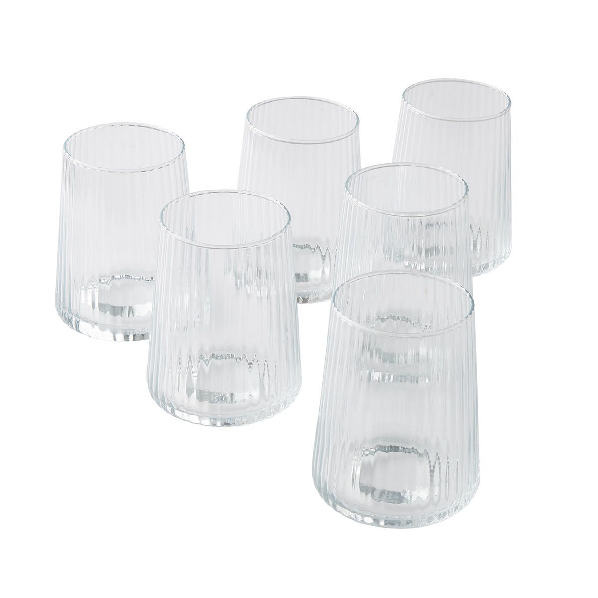 6 Linear Stemless Glasses