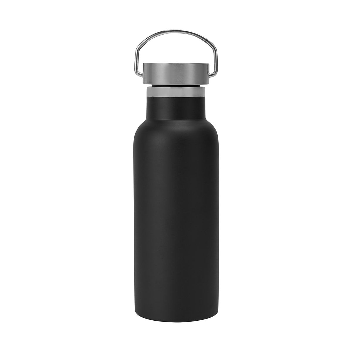 500ml Matte Black Double Wall Insulated Drink Bottle with Handle