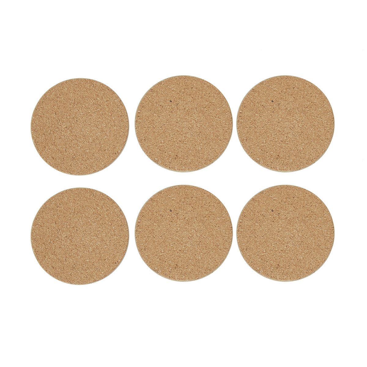 Set of 6 Natural Cork Look Coasters