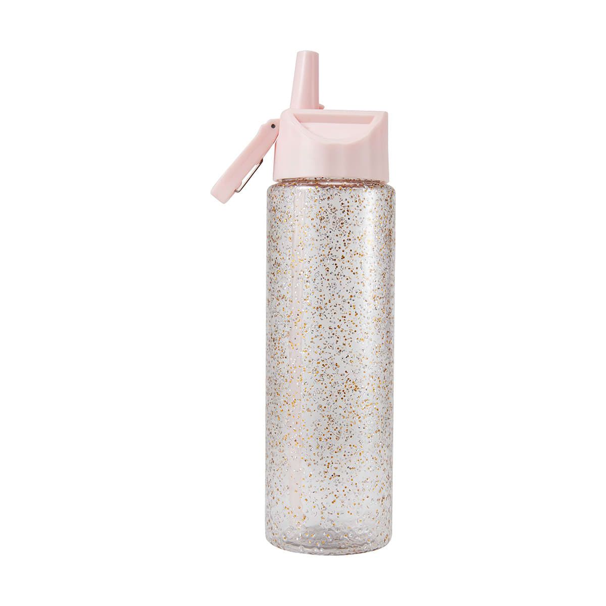 700ml Soft Pink Glitter Cylinder Drink Bottle