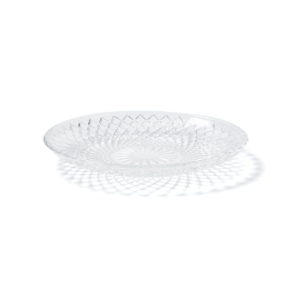 4 Pack Clear Embossed Glass Side Plates