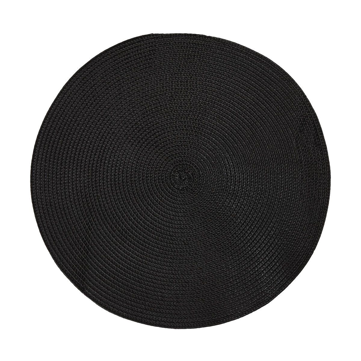 Black Round Placemat