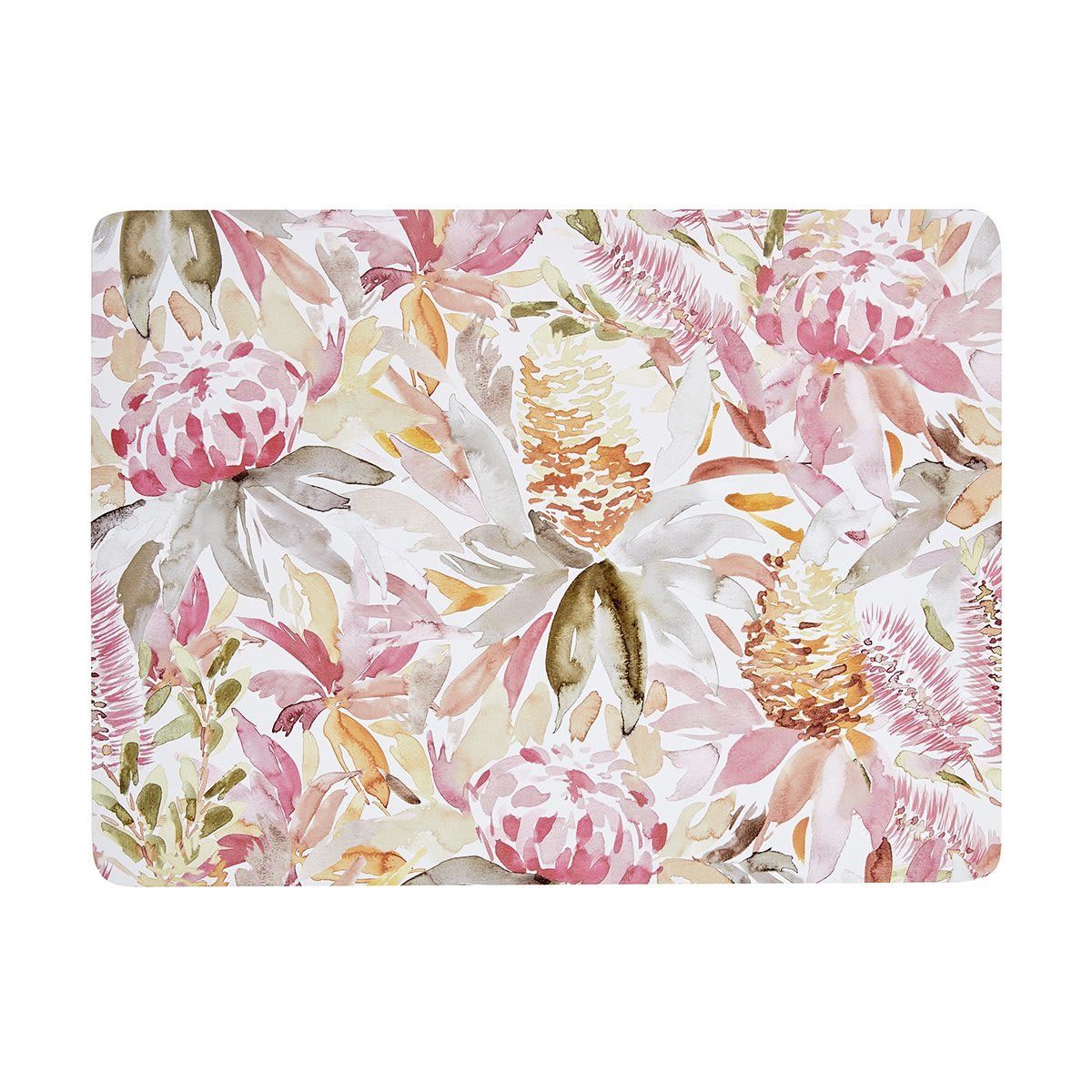 Pastel Floral Rectangle Corkback Placemat
