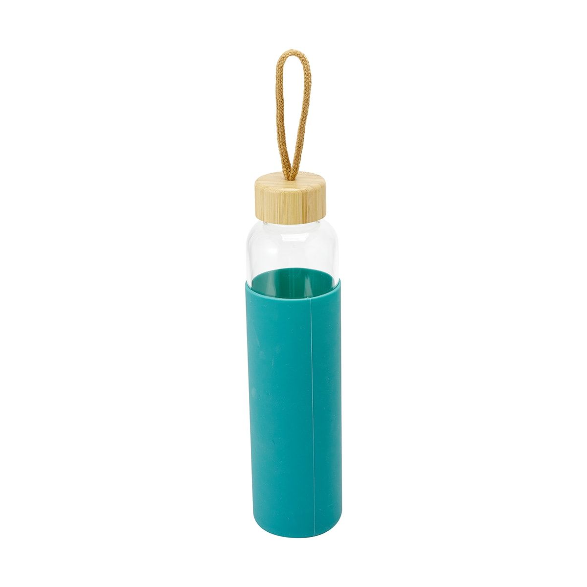650ml Pine Green Glass Drink Bottle with Silicone Wrap