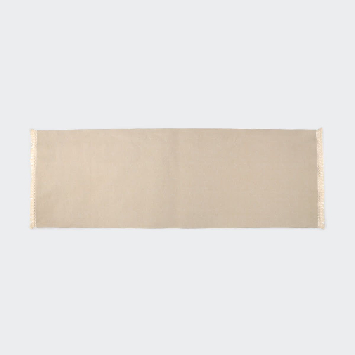 Natural Linen Look Fringed Table Runner