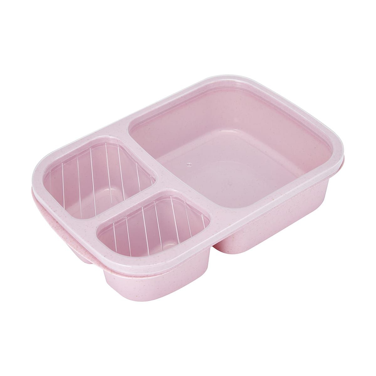 Pink Wheat Straw 3 Section Container