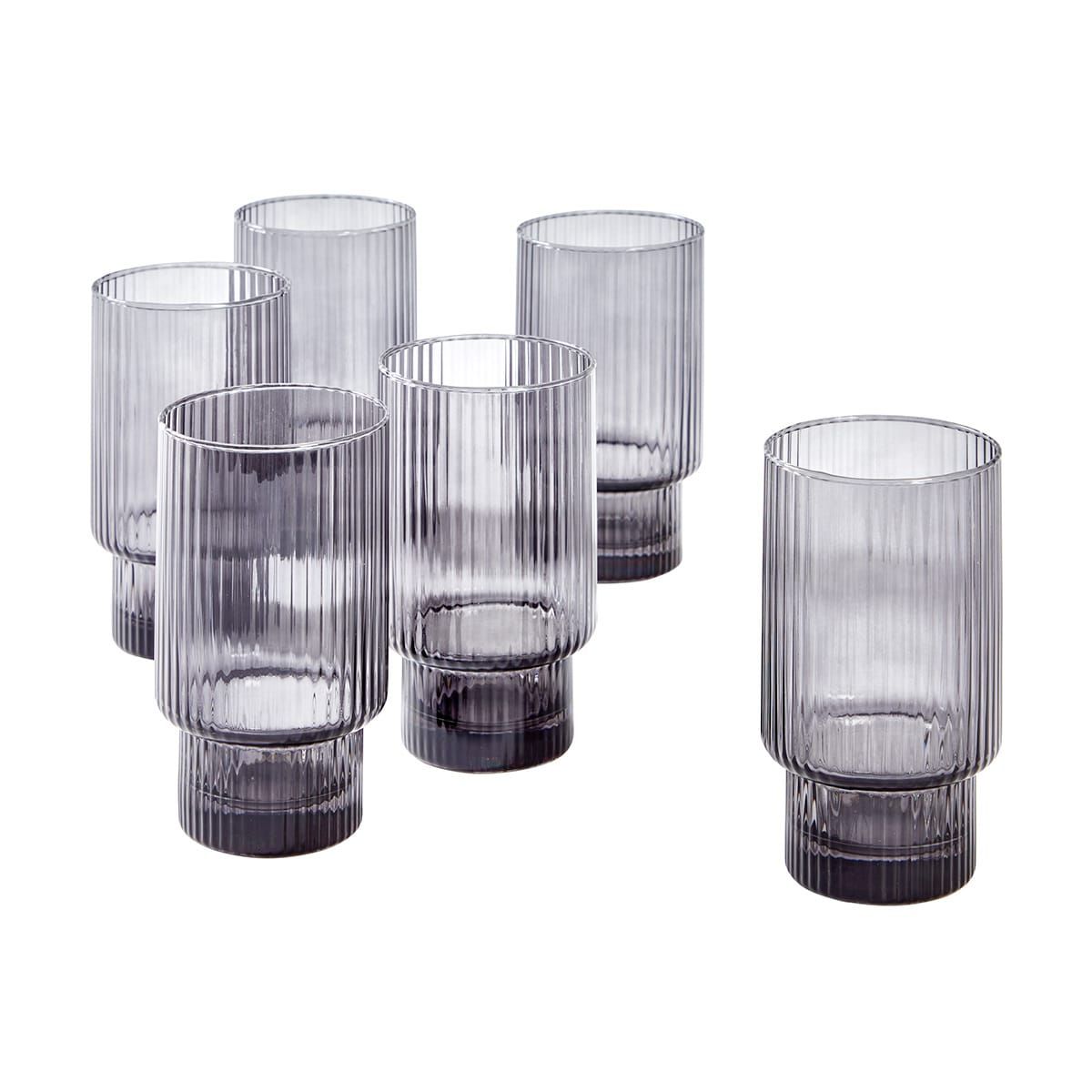 6 Smoke Linear Hiball Glasses