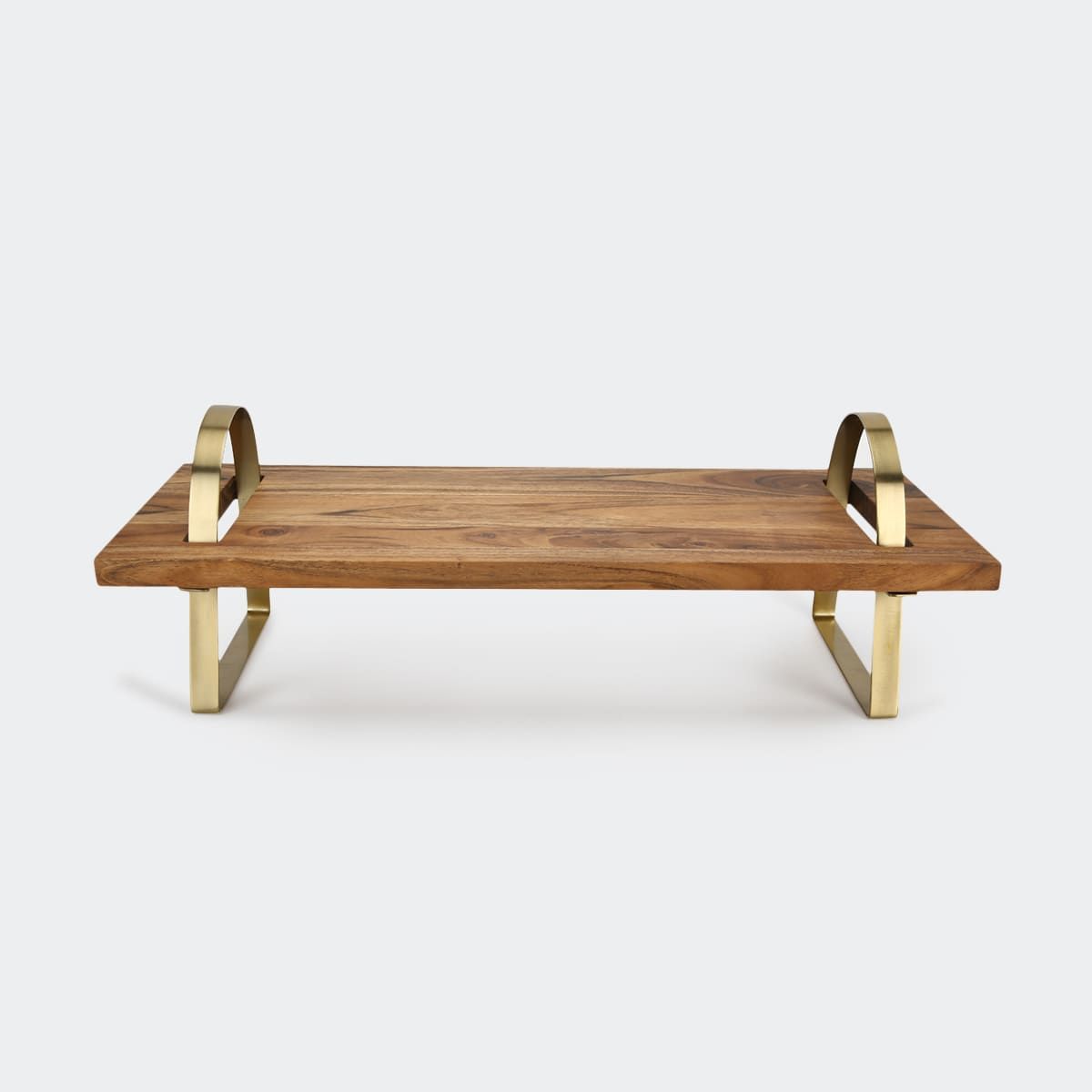 Rectangle Serving Stand with Gold Look Handles