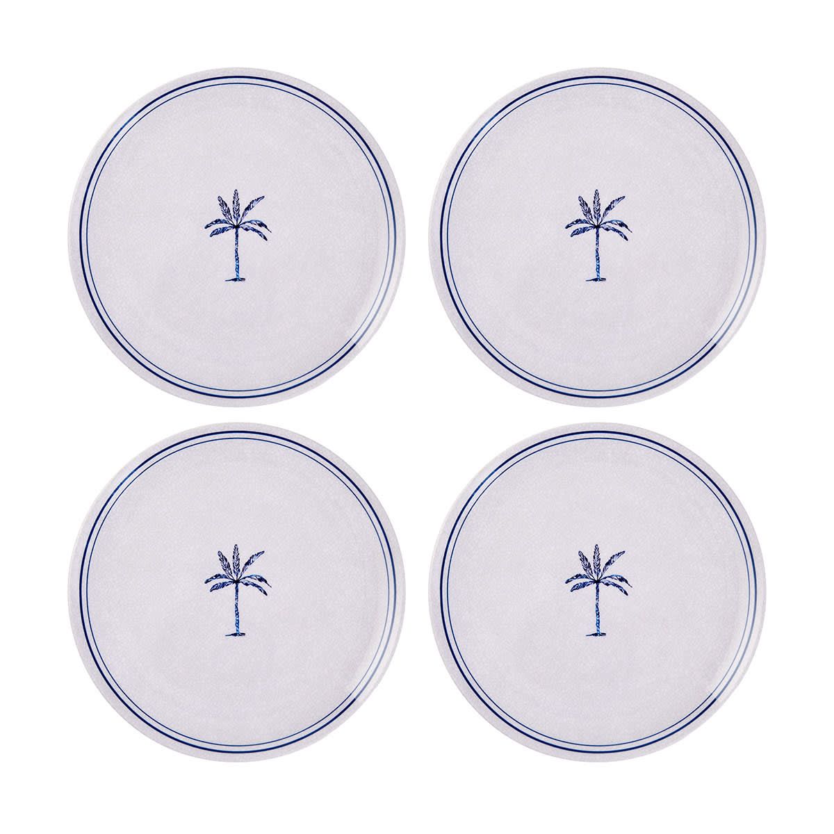 4 Pack Coastal Palm Side Plates