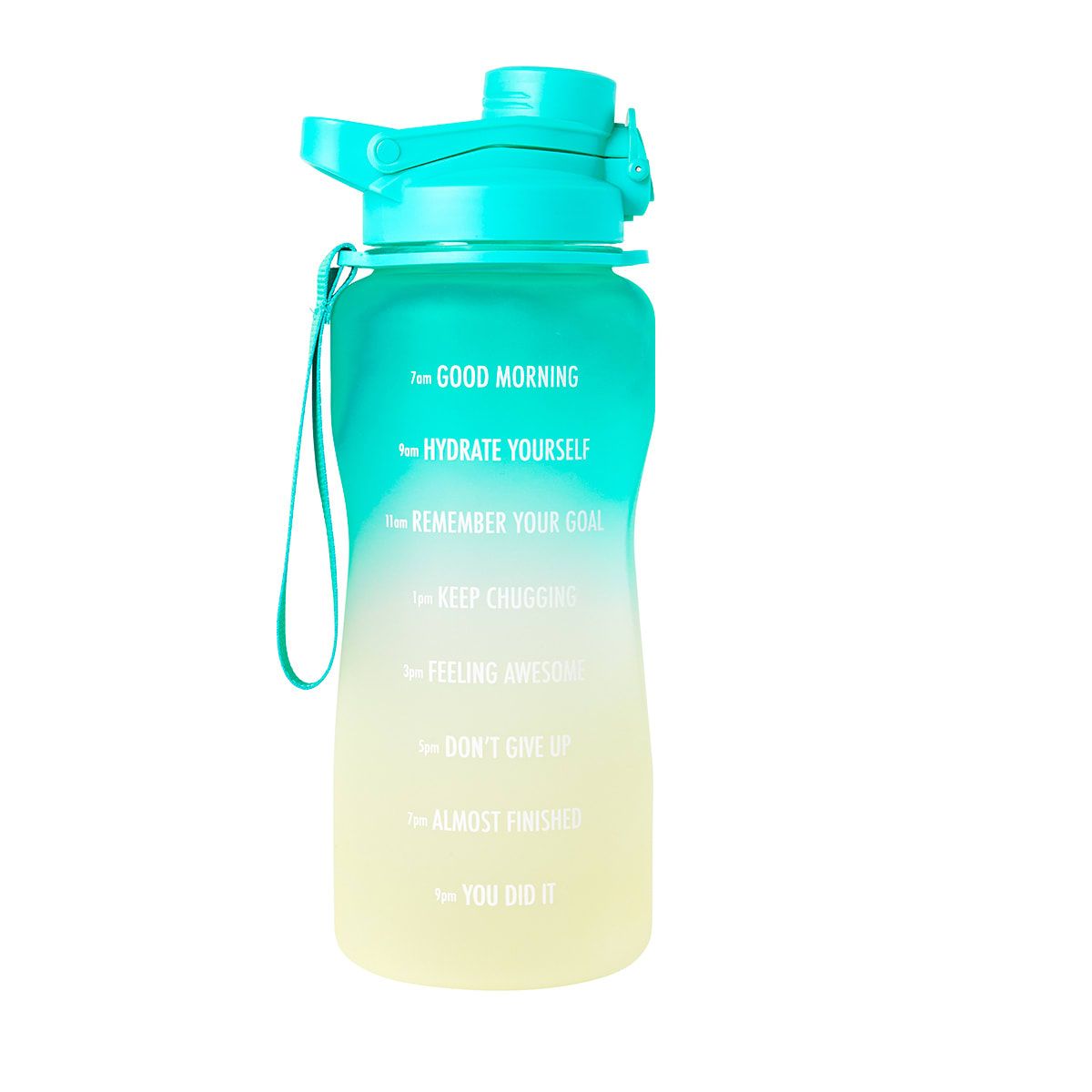 2.1L Teal Ombre Daily Intake Flip Lid Drink Bottle