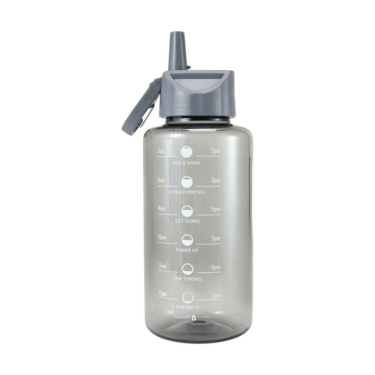 1L Grey Daily Intake Cylinder Drink Bottle