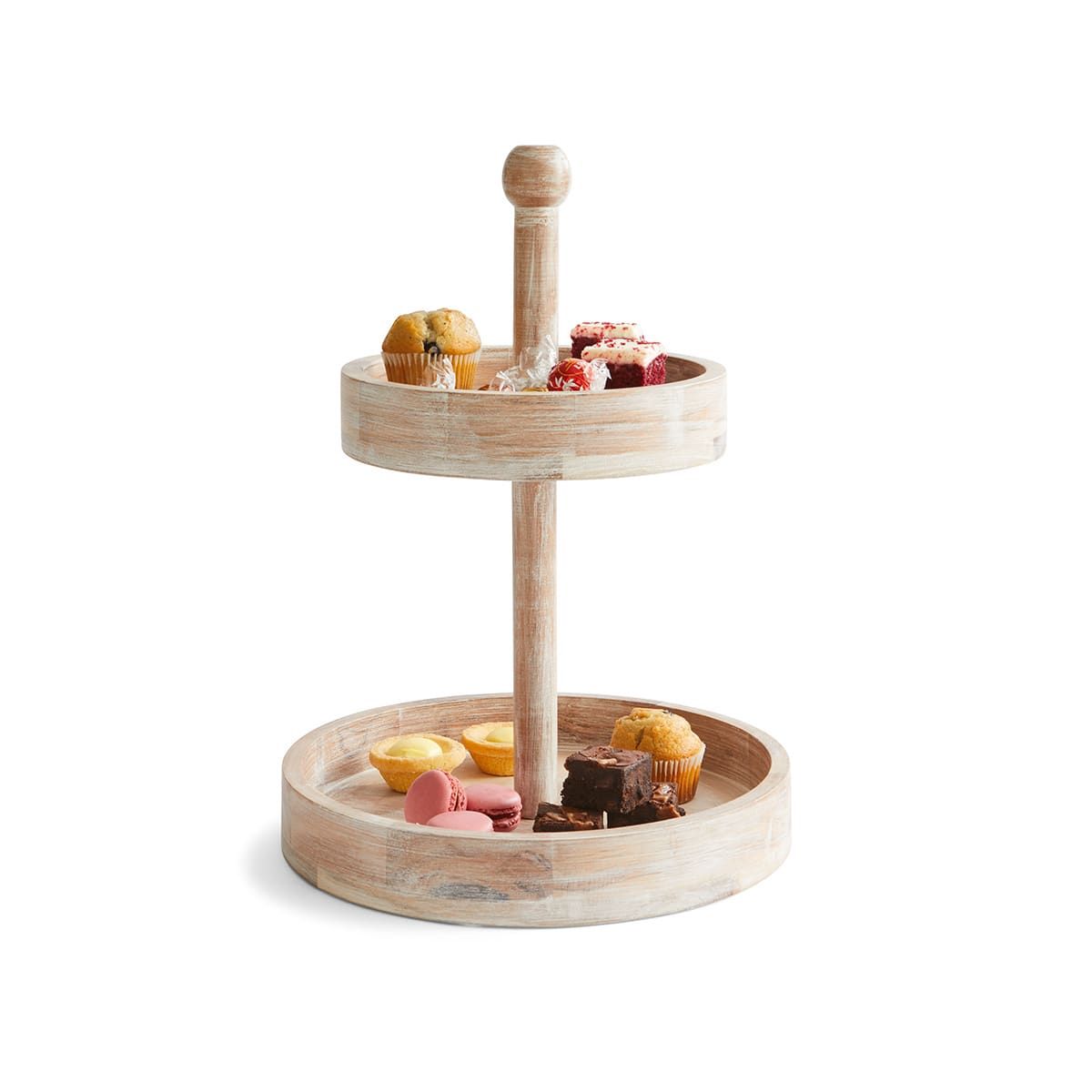 2 Tier Rimmed Pillar Serving Stand