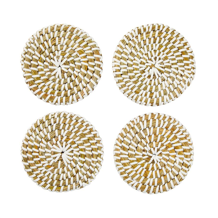 4 Pack White Coil Coasters