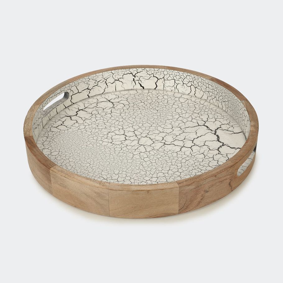 White Crackle Tray