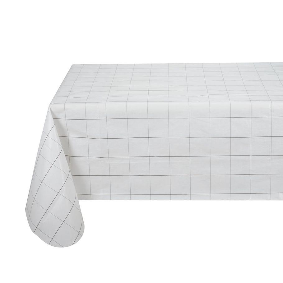 Grid Flannel Back Tablecloth