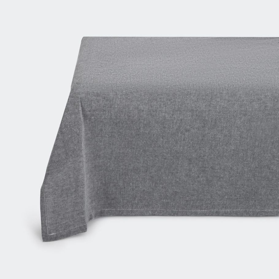 Charcoal Linen Look Tablecloth