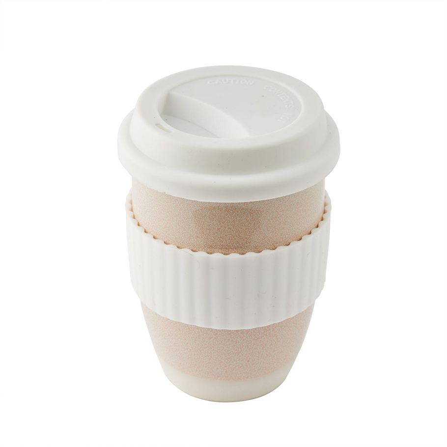 380ml Ceramic Glazed Reusable Travel Cup - Dusty Pink