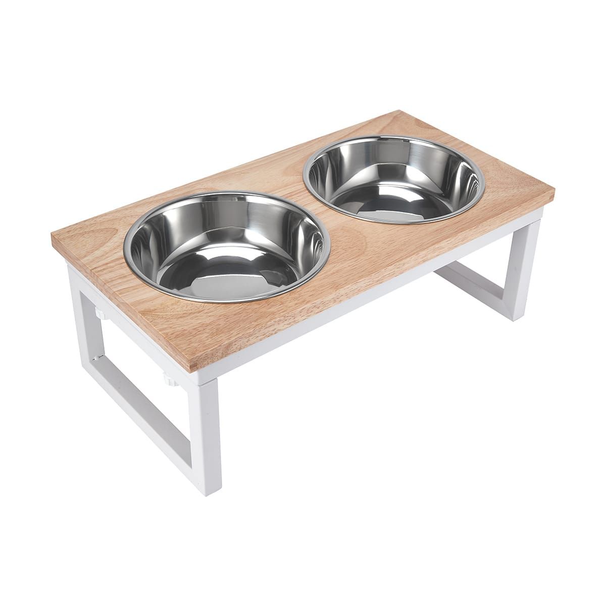 Pet Bowl Metal Wood Elevated