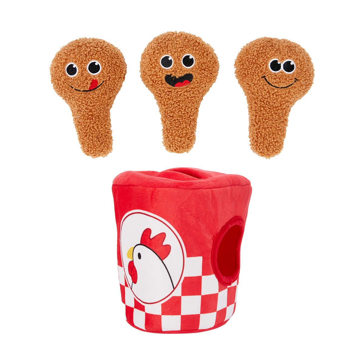 Pet Toy Plush Chicken Bucket