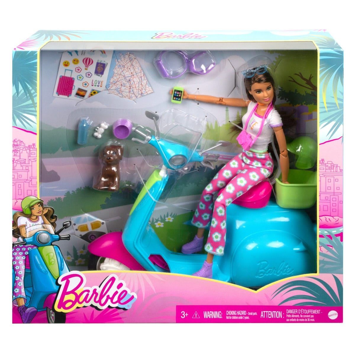 Barbie Holiday Fun Doll, Scooter and Accessories