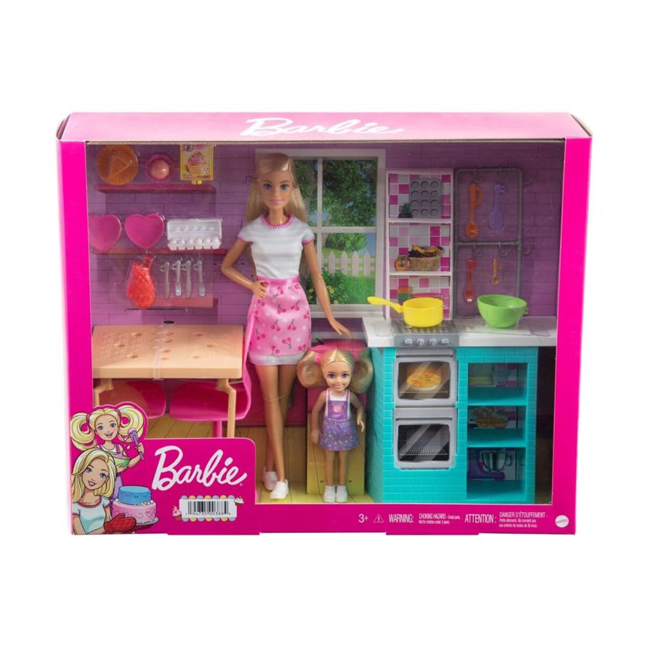 Barbie Sisters Baking Playset with Barbie and Chelsea Doll