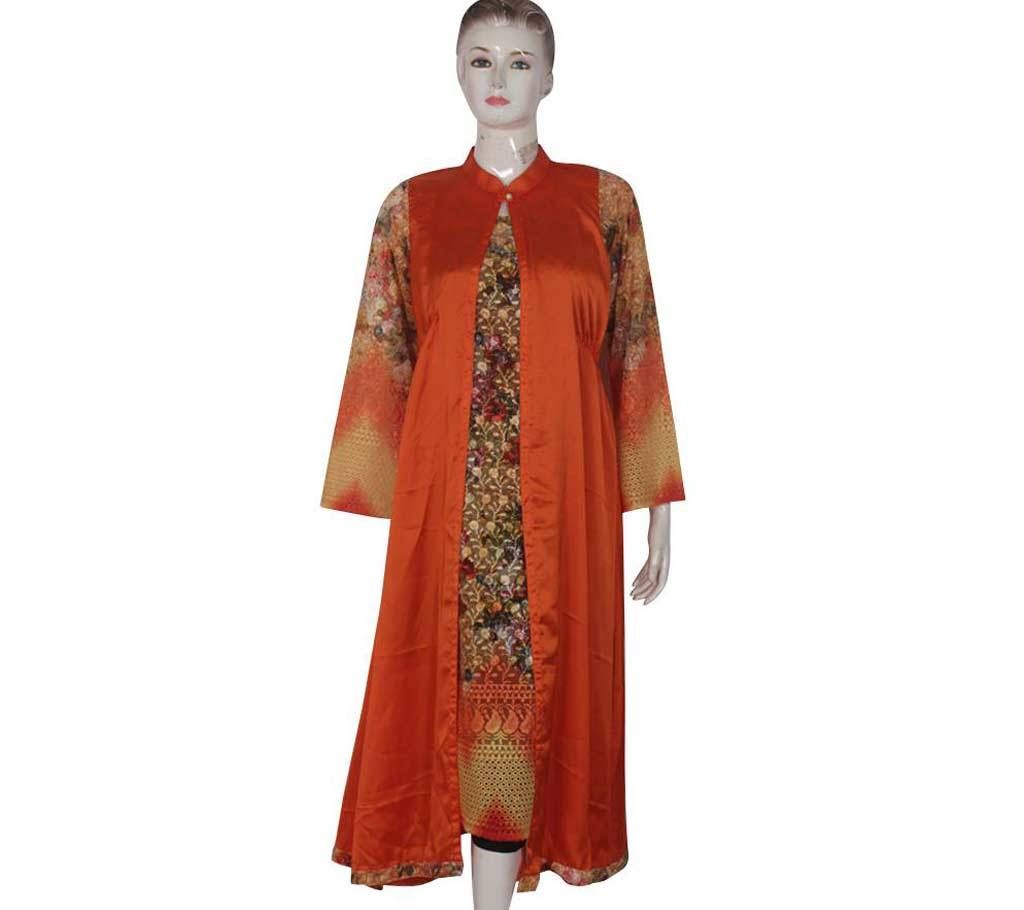 semi stitched embroidery long party suit 