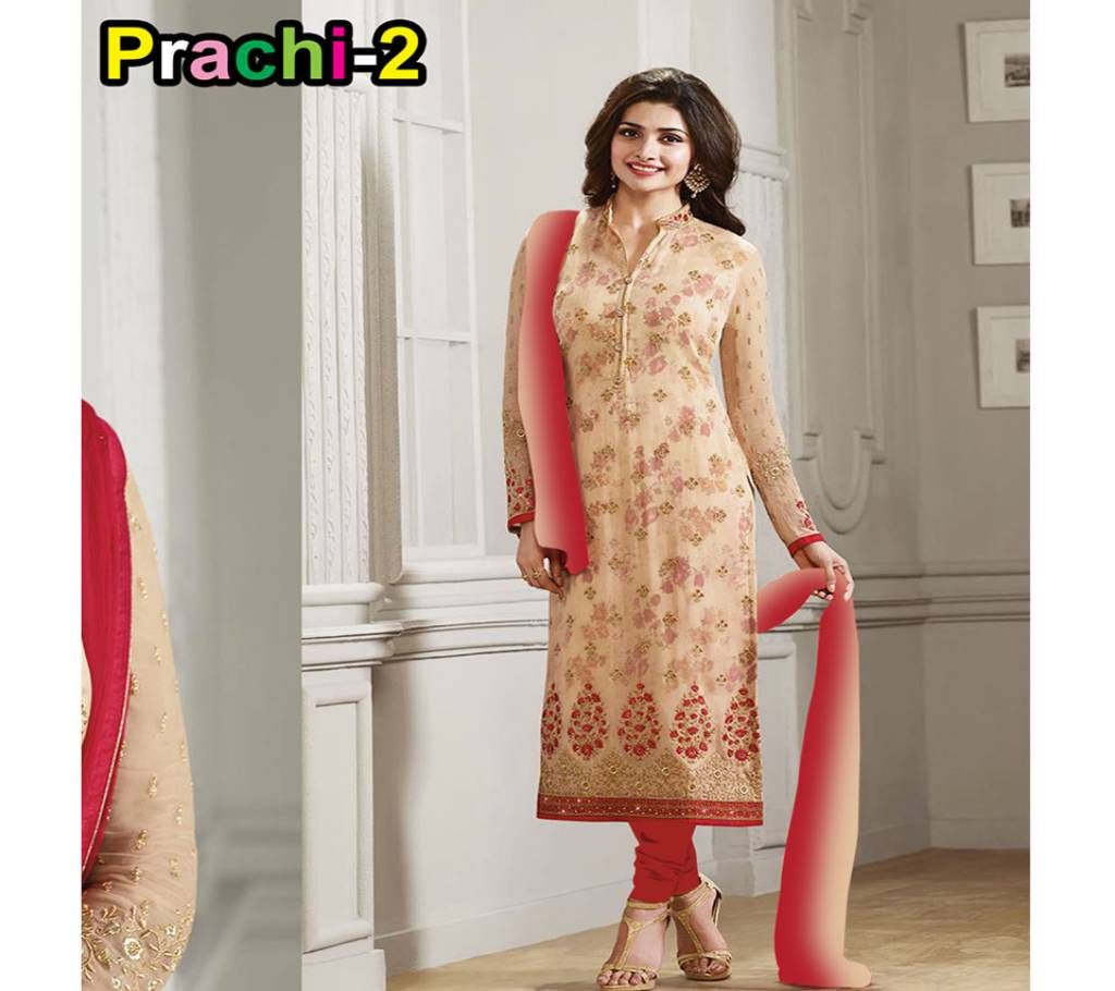 Semi-stitched Indian Embroidery Cotton Three-pcs (Copy)