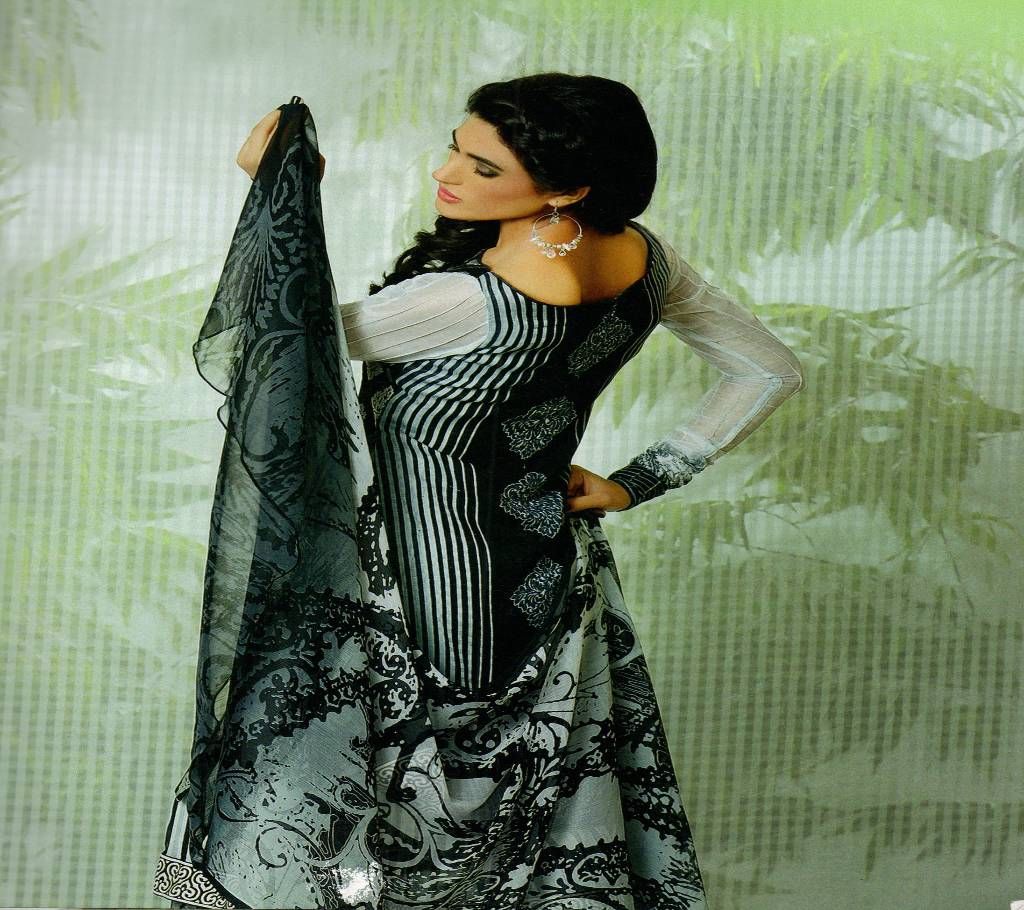 Pakistani La Femme Collection- cotton un stitched three piece 