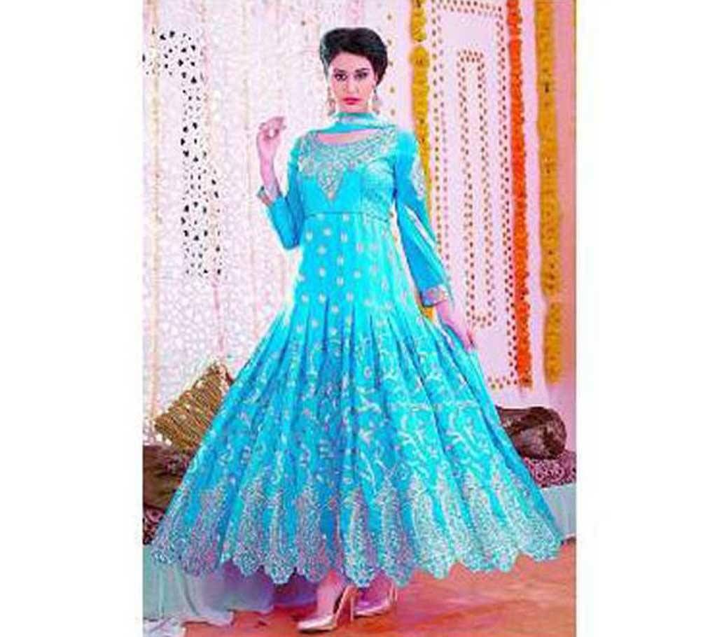Semistitched Georgette Embroidery Party Dress (Copy)