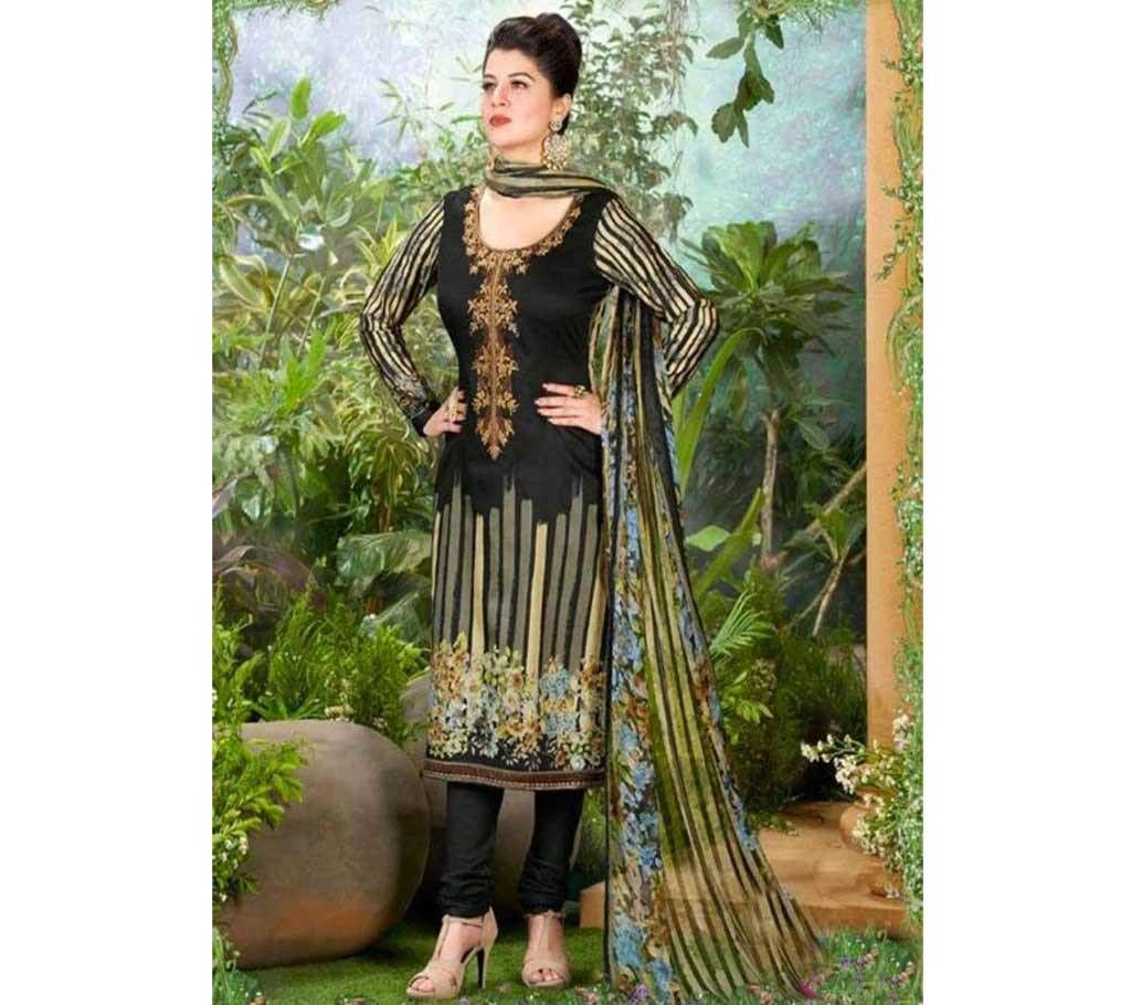 Black Cotton Unstitched Salwar Kameez for Women copy 