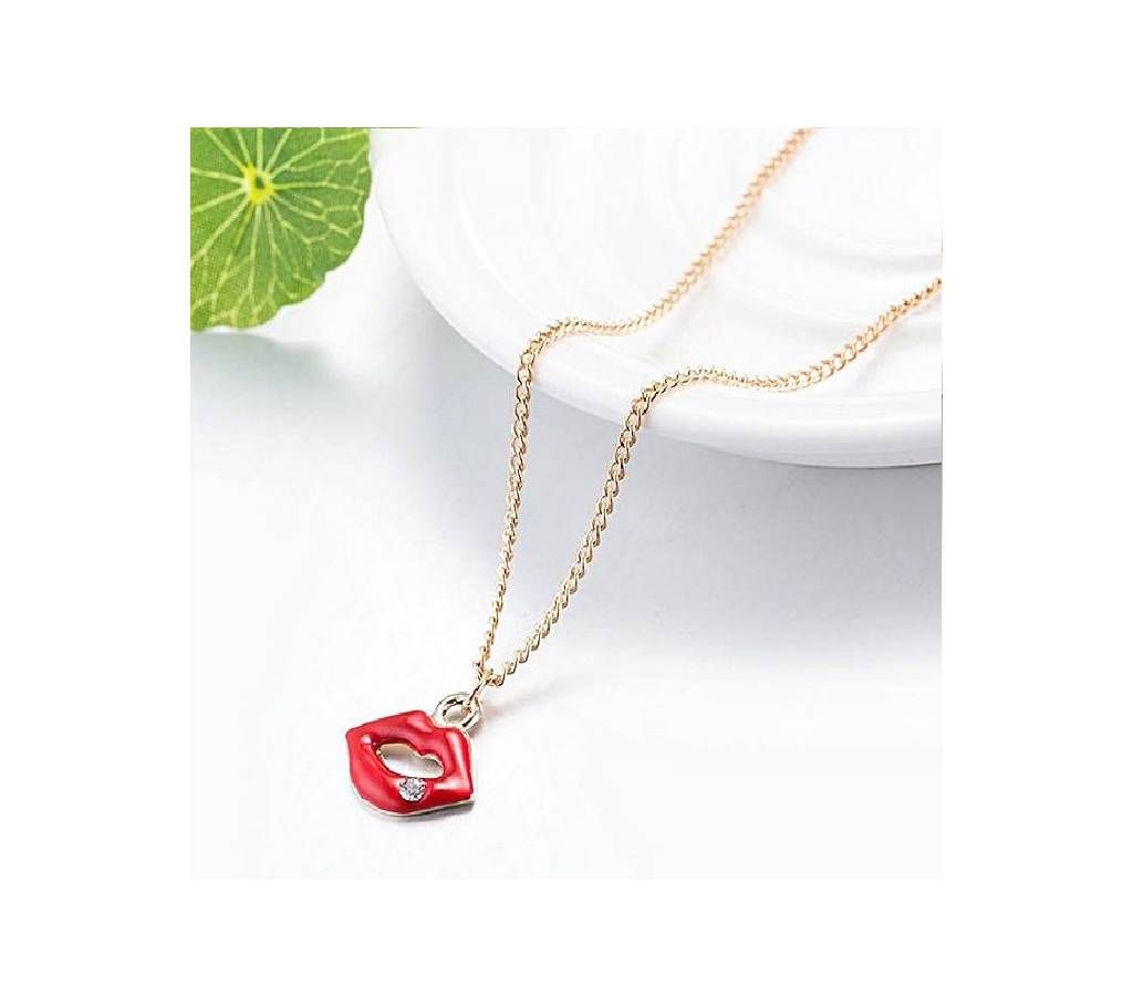 Red And Golden Zinc Alloy Pendant for Women