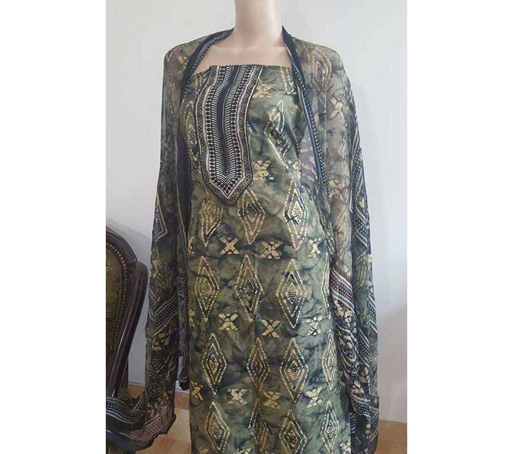 Eid collection - Indian Unstitched Boutique Cotton Three Piece