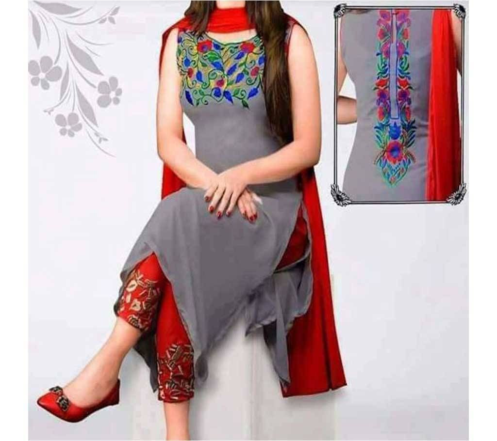 Georgette Embroidery Unstitched Three Piece (Copy)