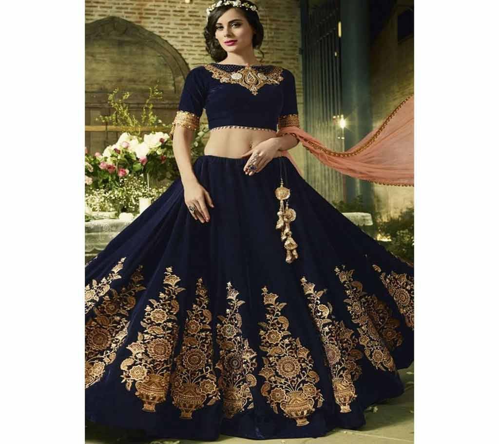 Semi stitched Georgette Embroidery lehanga