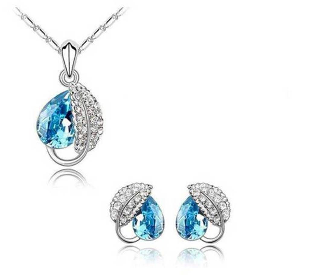 Crystal stone Drop Necklace set