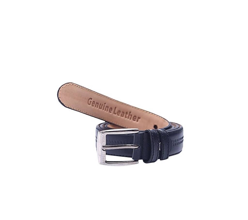 Leather Formal Belt For Boys - Black 